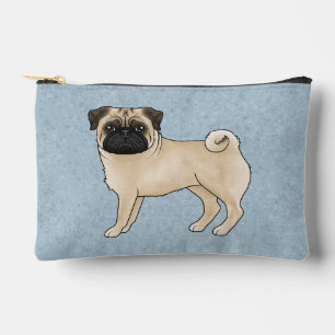 Pochette À Accessoires Illustration de dessin animé de chien Carlin faon