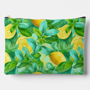 Pochette À Accessoires Illustration de l'aquarelle des citrons frais jaun