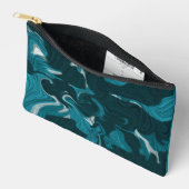 Pochette À Accessoires Illustration de marbre abstrait bleu (Ouvrir)