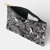 Pochette À Accessoires Illustration de marbre abstrait Noir (Ouvrir)