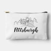 Pochette À Accessoires Illustration de Pittsburgh Skyline (Recto)