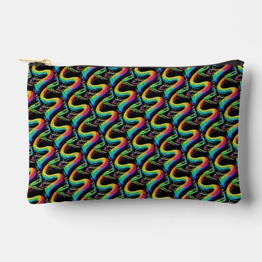 Pochette À Accessoires Illustration de serpent coloré (Recto)