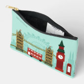 Pochette À Accessoires Illustration Londres du nom personnalisé (Ouvrir)