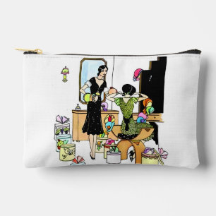 Pochette À Accessoires Illustration vintage Art Déco de magasin de chapea