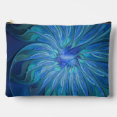 Pochette À Accessoires Imaginaire Fleur Bleue Motif, Art Fractal Abstrait (Recto)
