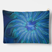 Pochette À Accessoires Imaginaire Fleur Bleue Motif, Art Fractal Abstrait (Verso)