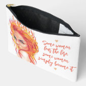 Pochette À Accessoires Imaginaire sans peur Flames Citation d'incendie Mo (Ouvrir)
