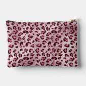 Pochette À Accessoires Impression d'animal léopard rose avec fausse feuil (Verso)