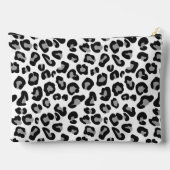 Pochette À Accessoires Impression léopard en noir et blanc avec gris (Verso)