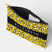 Pochette À Accessoires Impression léopard, Taches, Léopard Jaune, Votre N (Ouvrir)