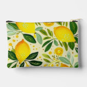 Pochette À Accessoires Impression personnalisée de citron jaune moderne (Verso)