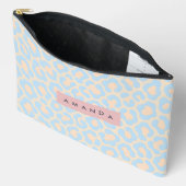 Pochette À Accessoires Impression personnalisée de léopard bleu doux (Ouvrir)