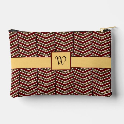 Pochette À Accessoires Imprimé Chevron Léopard (Verso)