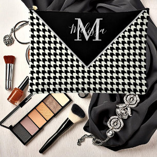 Pochette À Accessoires Imprimé pied de poule personnalisé 