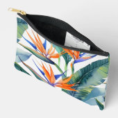 Pochette À Accessoires Imprimeur hawaïenne moderne oiseau de paradis moti (Ouvrir)
