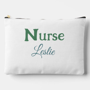 Pochette À Accessoires Infirmière médecin ajouter nom texte vert bleu sip