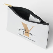 Pochette À Accessoires Initiale Y & Nom Personnalisé Moderne Monogrammé (Ouvrir)