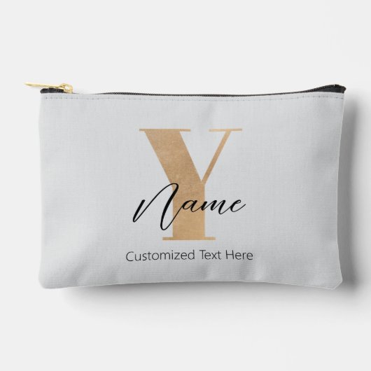 Pochette À Accessoires Initiale Y & Nom Personnalisé Moderne Monogrammé (Recto)