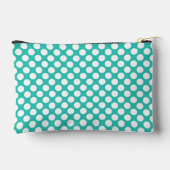 Pochette À Accessoires Initiales de nom classiques Turquoise Blanc Points (Verso)