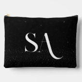 Pochette À Accessoires Initiales de Parties scintillant noire personnalis (Recto)