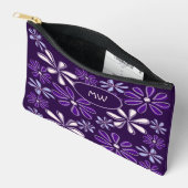 Pochette À Accessoires Initiales du Motif de fleurs de violet foncé botan (Ouvrir)