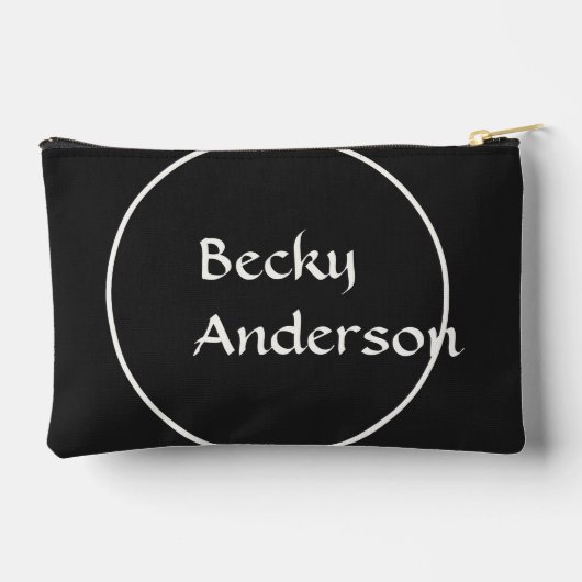 Pochette À Accessoires Initiales surdimensionnées en blanc et noir (Verso)