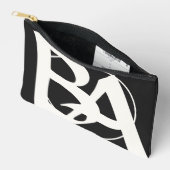 Pochette À Accessoires Initiales surdimensionnées en blanc et noir (Ouvrir)