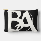 Pochette À Accessoires Initiales surdimensionnées en blanc et noir (Recto)