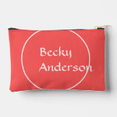Pochette À Accessoires Initiales surdimensionnées en Rosé et Rouge (Verso)