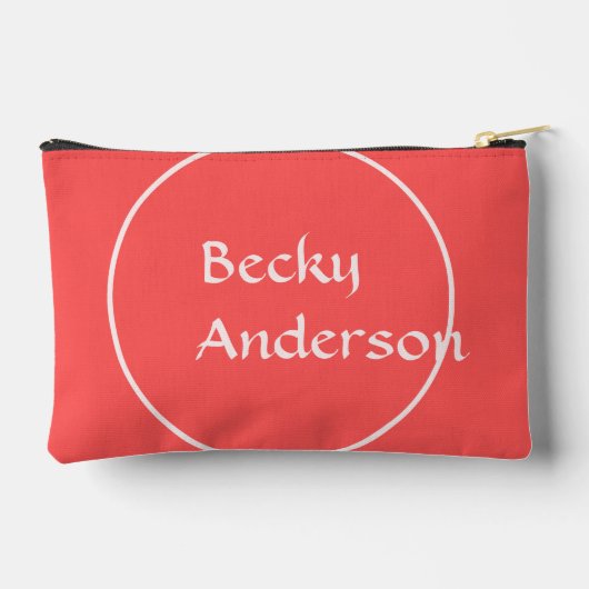 Pochette À Accessoires Initiales surdimensionnées en Rosé et Rouge (Verso)