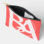 Pochette À Accessoires Initiales surdimensionnées en Rosé et Rouge (Ouvrir)
