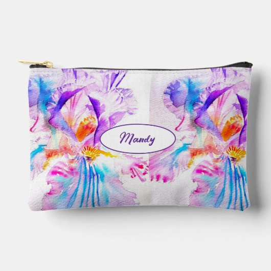 Pochette À Accessoires Iris Iris Fleur Violette Nom de Femme (Recto)