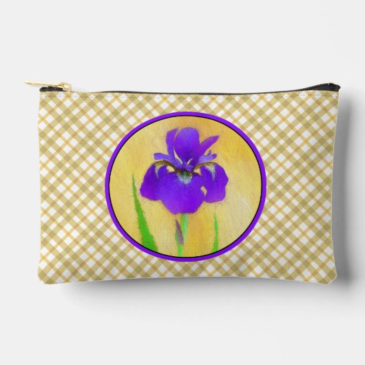 Pochette À Accessoires Iris Peinture Iris À Led Violet Art Fleur Original (Recto)