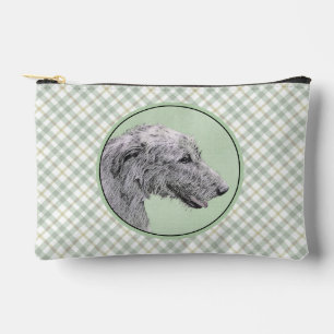 Pochette À Accessoires Irish Wolfhound Painting Grey Original Chien Art