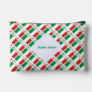 Pochette À Accessoires Italie et drapeau italien personnalisation verte e