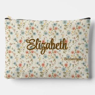 Pochette À Accessoires Ivory Blue Blush Romantic Floral Wedding Party