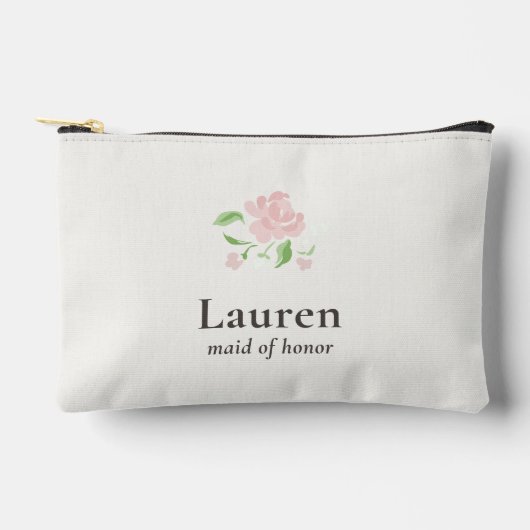 Pochette À Accessoires Ivory | Chic Floral Bridesmaid Print Cut Sew Bag (Recto)