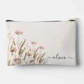 Pochette À Accessoires Ivory Gold Floral Nom Monogramme (Verso)