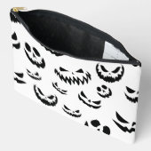 Pochette À Accessoires Jack-o'-lantern face Citrouille noir et blanc (Ouvrir)