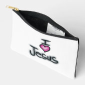 Pochette À Accessoires J'aime Jésus Noir et Blanc  (Ouvrir)