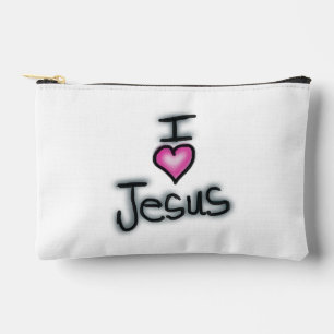 Pochette À Accessoires J'aime Jésus noir et blanc 
