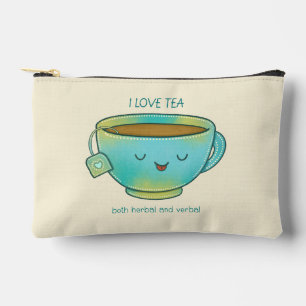 Pochette À Accessoires J'aime le thé, à la fois les herbes et les plaisan