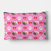 Pochette À Accessoires J'aime mon chien Motif photo personnalisé rose (Verso)