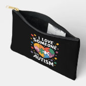 Pochette À Accessoires J'Aime Quelqu'Un Avec Autisme Sensibilisation Auti (Ouvrir)