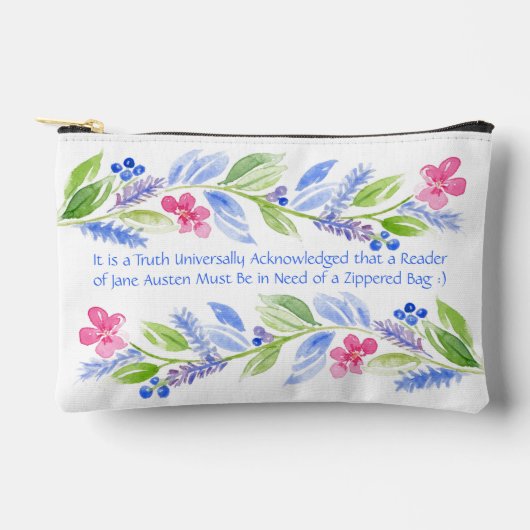 Pochette À Accessoires Jane Austen Devise Florale (Recto)