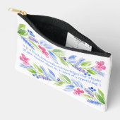 Pochette À Accessoires Jane Austen Motto Floral (Ouvrir)