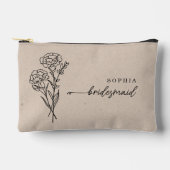 Pochette À Accessoires Janvier Mois de naissance Fleur Épouse personnalis (Recto)