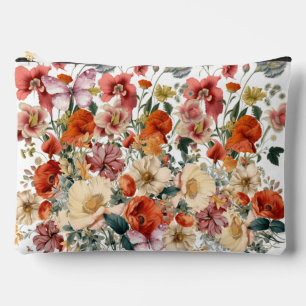 Pochette À Accessoires Jardin aux fleurs de papillons sauvages