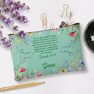 Pochette À Accessoires Jardin de fleurs sauvages printanières Bible Vers