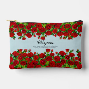 Pochette À Accessoires Jardin de roses rouges classique romantique nom pe